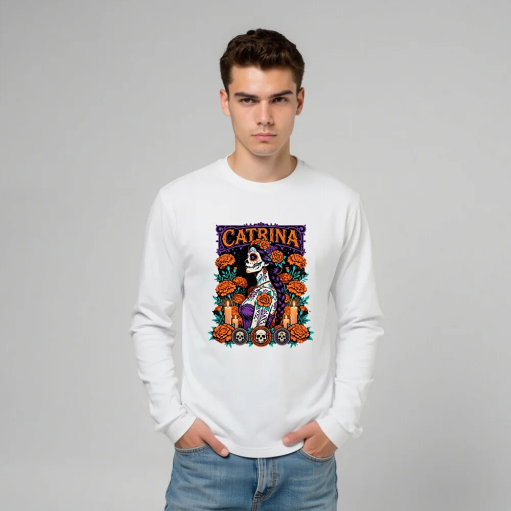 Catrina Day of the Dead Long Sleeve Tee - Unisex - Image 10