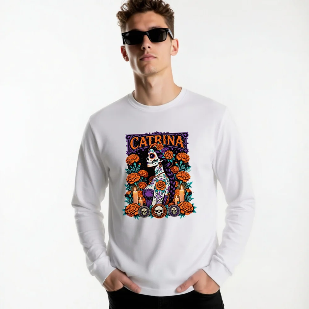 Catrina Day of the Dead Long Sleeve Tee - Unisex - Image 11