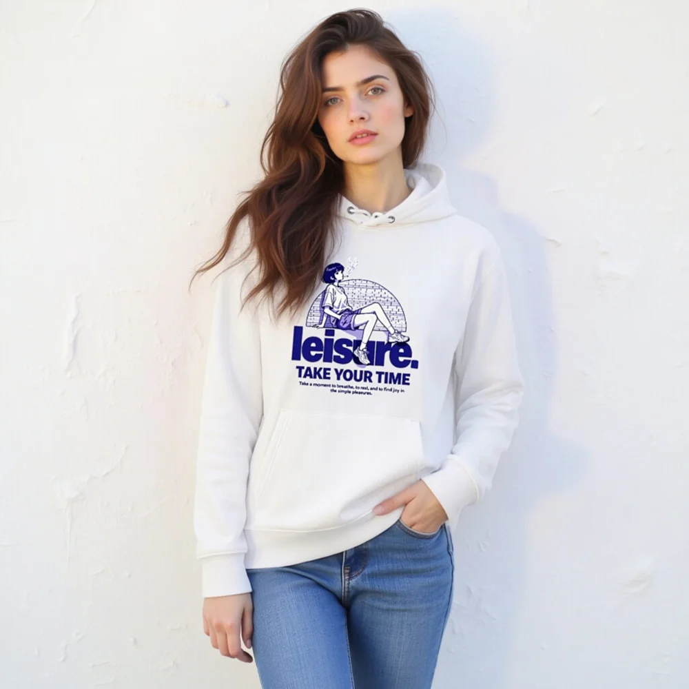 Leisure Take Your Time Hoodie – Unisex Eco-Friendly Pullover - Image 11