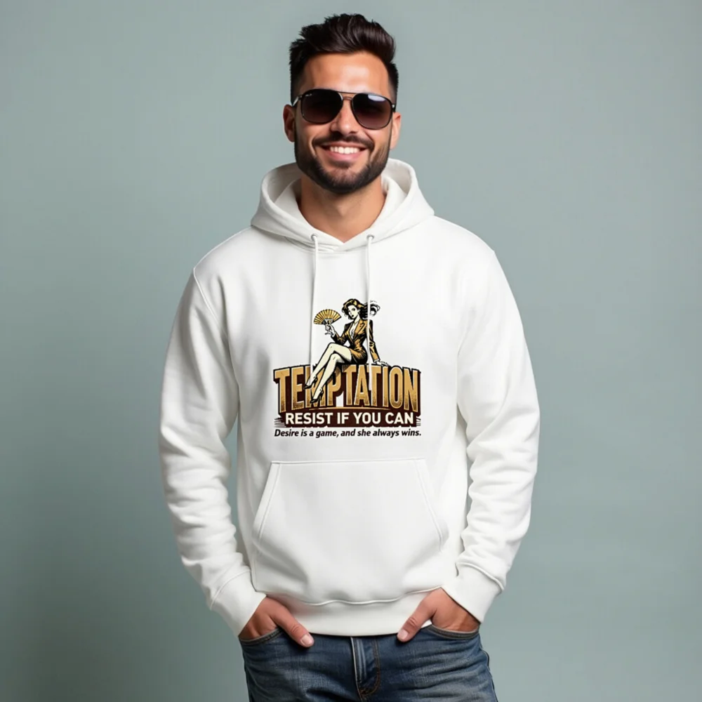 Temptation Resist If You Can Hoodie - Unisex Eco-Friendly Sweatshirt - Image 8