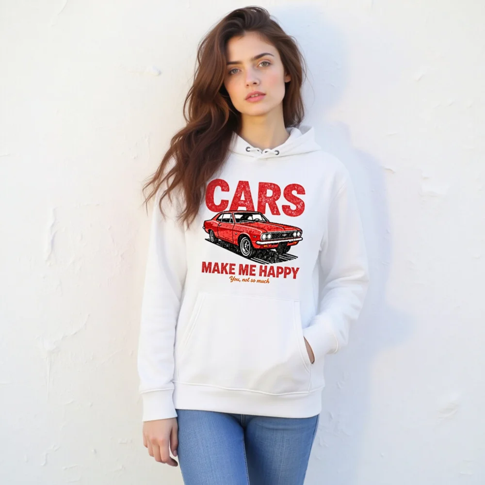 Cars Make Me Happy Hoodie – Unisex Eco-Friendly Pullover - Image 11