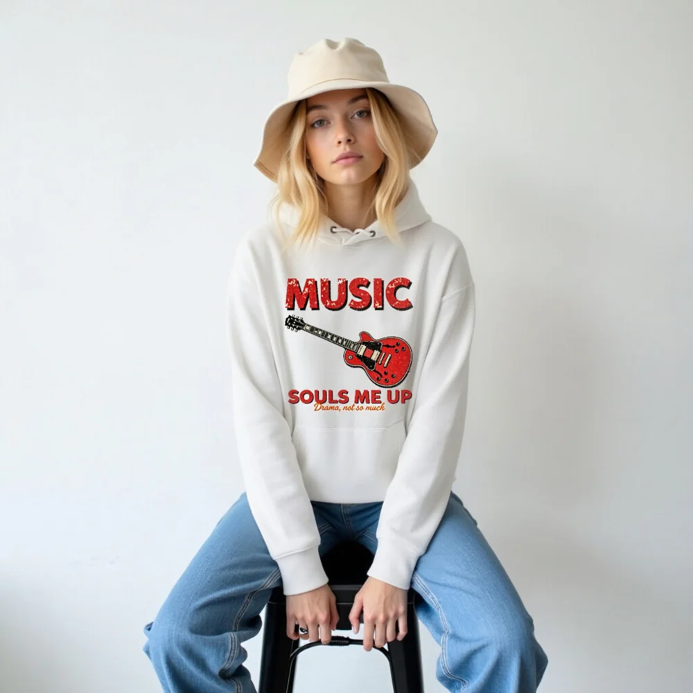 Music Souls Me Up Hoodie – Unisex Eco-Friendly Pullover - Image 6