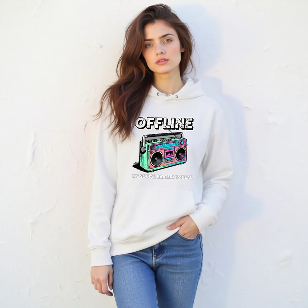 Offline Boombox Hoodie – Unisex Eco-Friendly Pullover Sweatshirt - Image 11