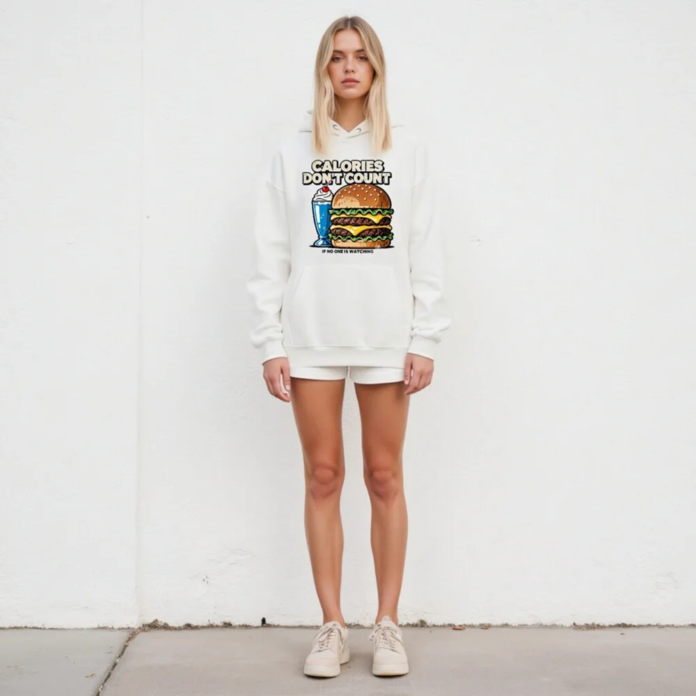 Calories Don't Count Hoodie – Unisex Eco-Friendly Graphic Sweatshirt - Image 5