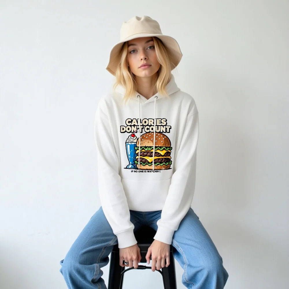Calories Don't Count Hoodie – Unisex Eco-Friendly Graphic Sweatshirt - Image 6