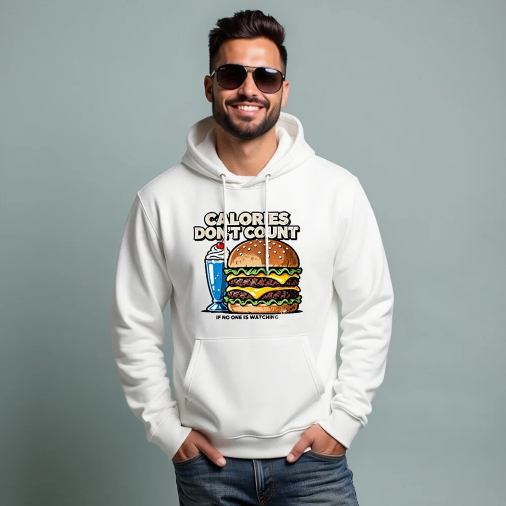 Calories Don't Count Hoodie – Unisex Eco-Friendly Graphic Sweatshirt - Image 8