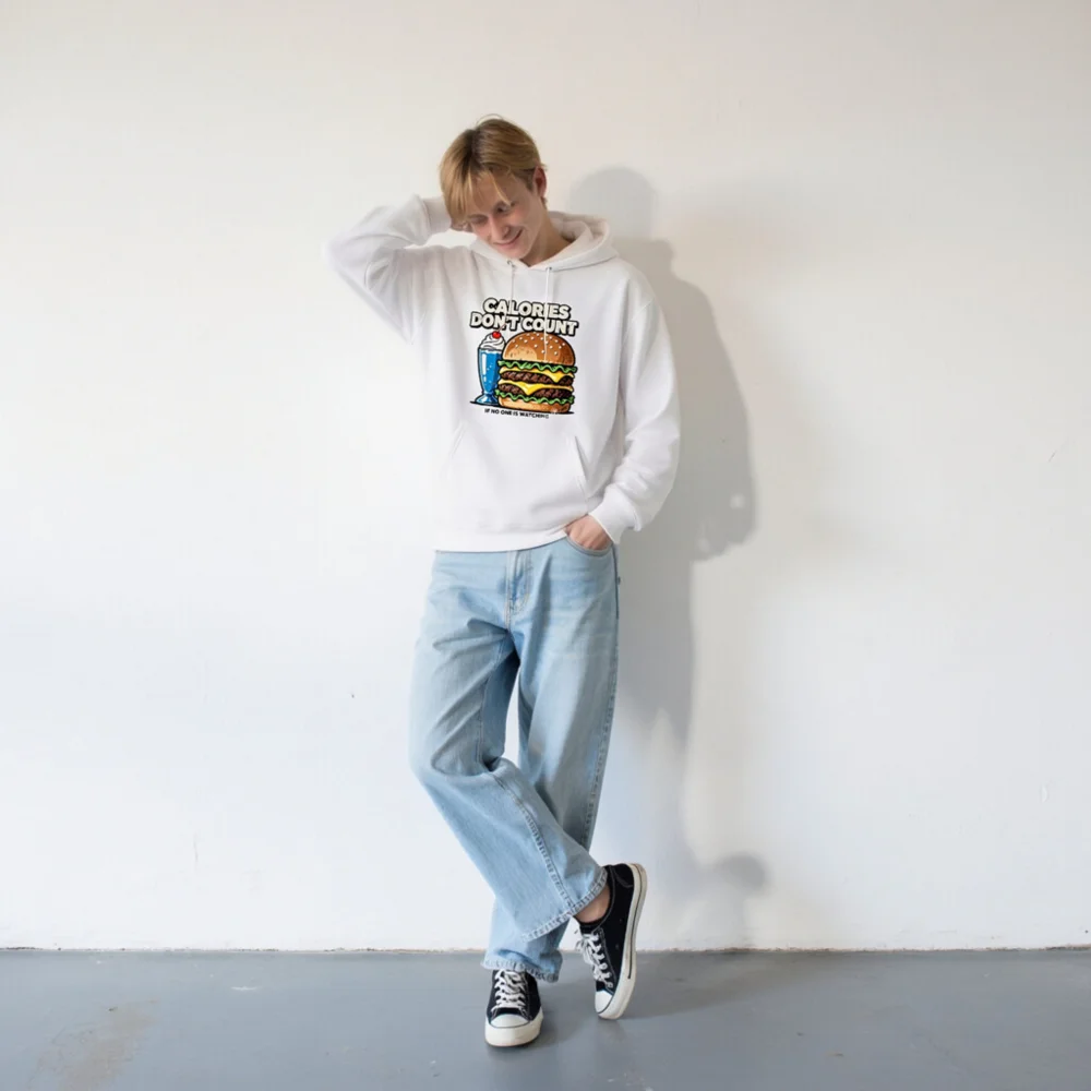 Calories Don't Count Hoodie – Unisex Eco-Friendly Graphic Sweatshirt - Image 9
