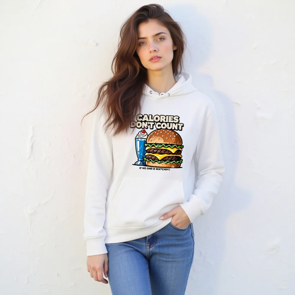 Calories Don't Count Hoodie – Unisex Eco-Friendly Graphic Sweatshirt - Image 11