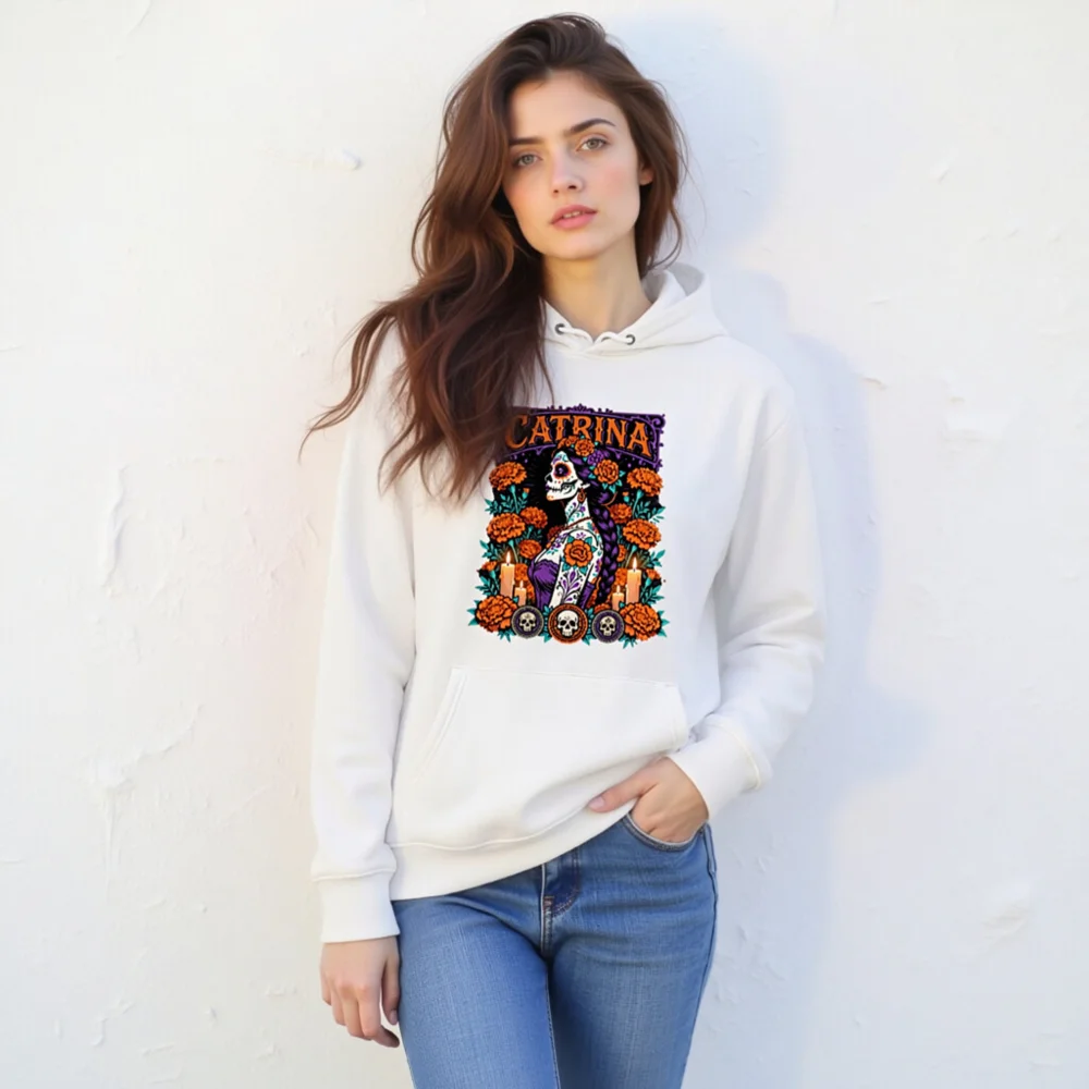 Catrina Day of the Dead Hoodie - Unisex Eco-Friendly Pullover - Image 11