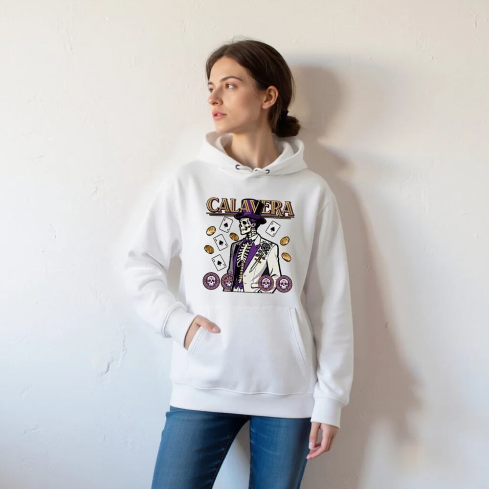 Calavera Skeleton Hoodie – Unisex Eco-Friendly Pullover - Image 7