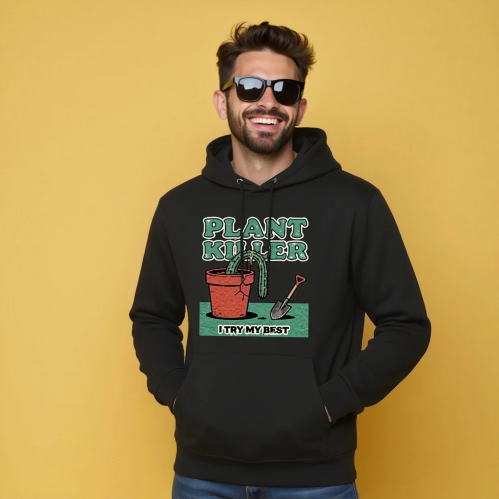 Plant Killer Hoodie - Unisex Eco-Friendly Graphic Hooded Sweatshirt - Image 9