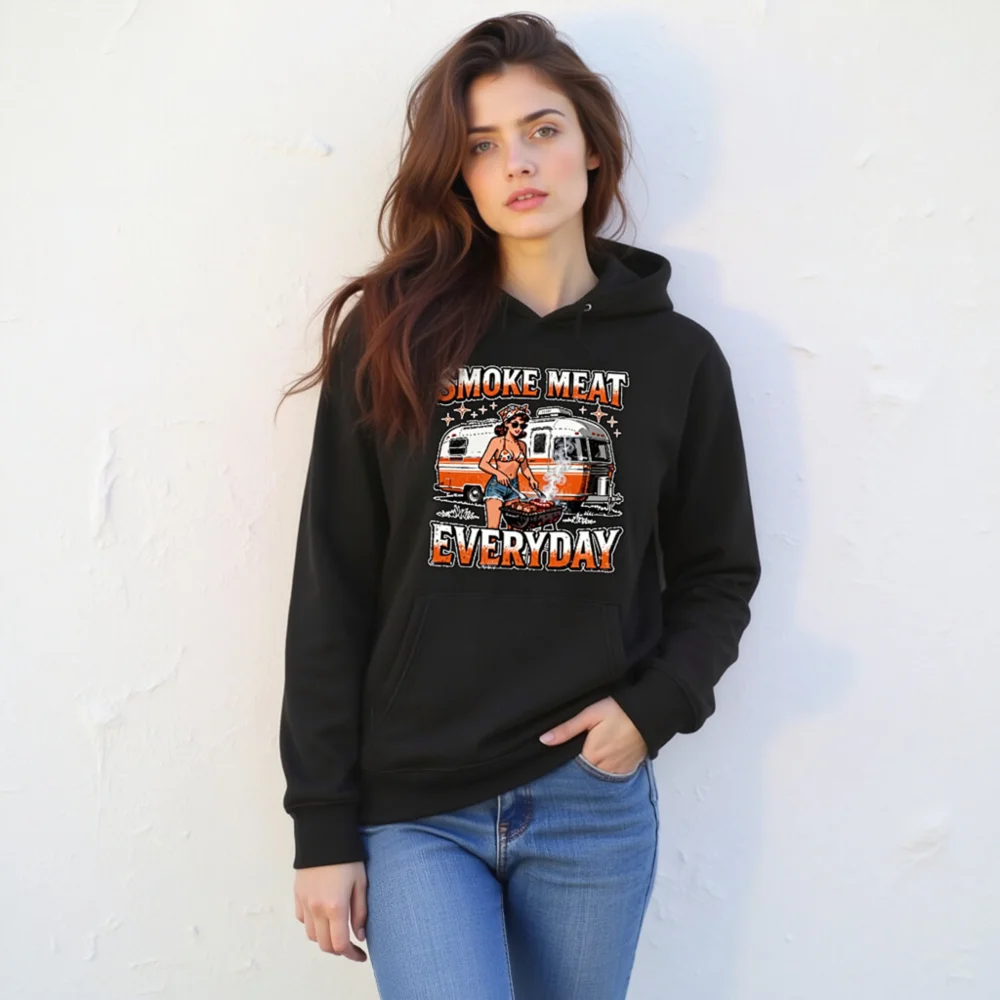 Smoke Meat Everyday Hoodie - Unisex Eco-Friendly Graphic Pullover - Image 11