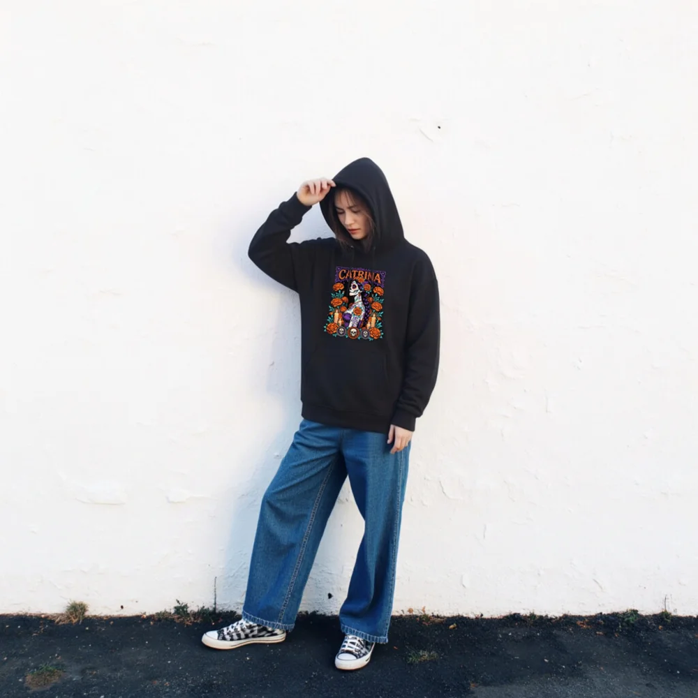 Catrina Day of the Dead Hoodie - Unisex Eco-Friendly Pullover - Image 2