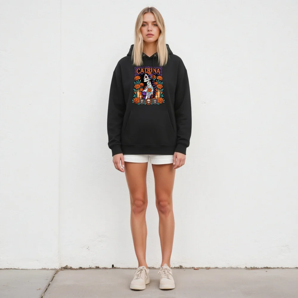 Catrina Day of the Dead Hoodie - Unisex Eco-Friendly Pullover - Image 5