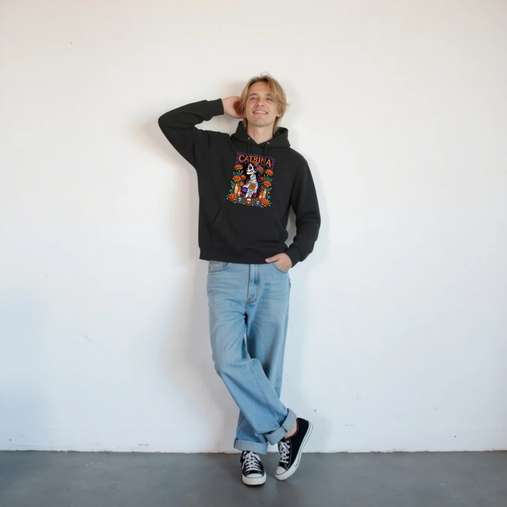 Catrina Day of the Dead Hoodie - Unisex Eco-Friendly Pullover - Image 10