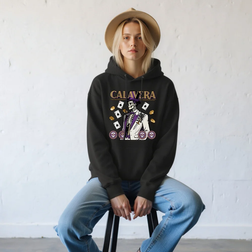 Calavera Skeleton Hoodie - Unisex Eco-Friendly Pullover - Image 8