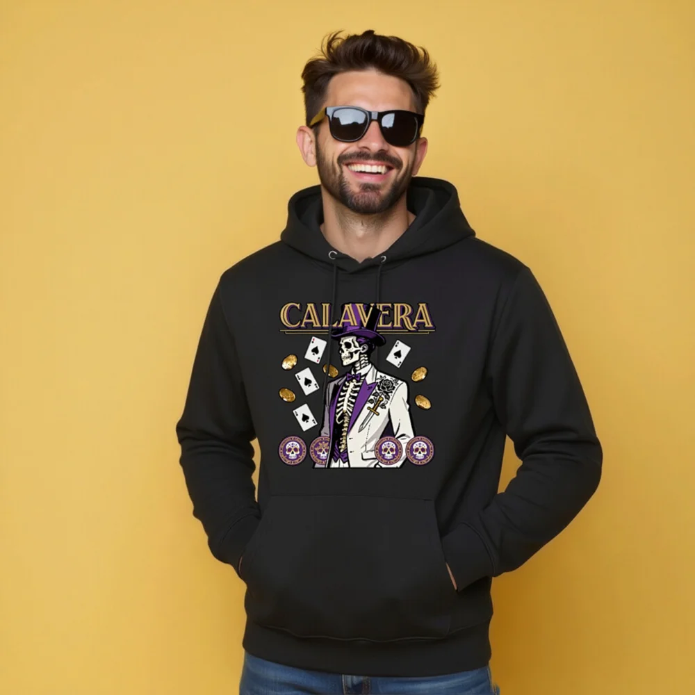 Calavera Skeleton Hoodie - Unisex Eco-Friendly Pullover - Image 9