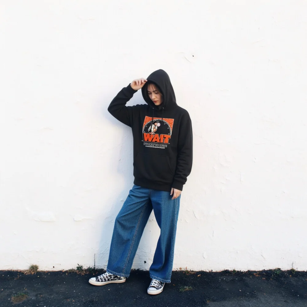 Wait It's Okay to Pause Hoodie – Unisex Premium Pullover - Image 2