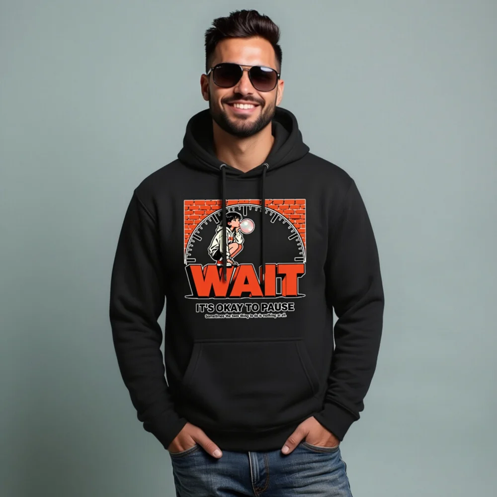 Wait It's Okay to Pause Hoodie – Unisex Premium Pullover - Image 7