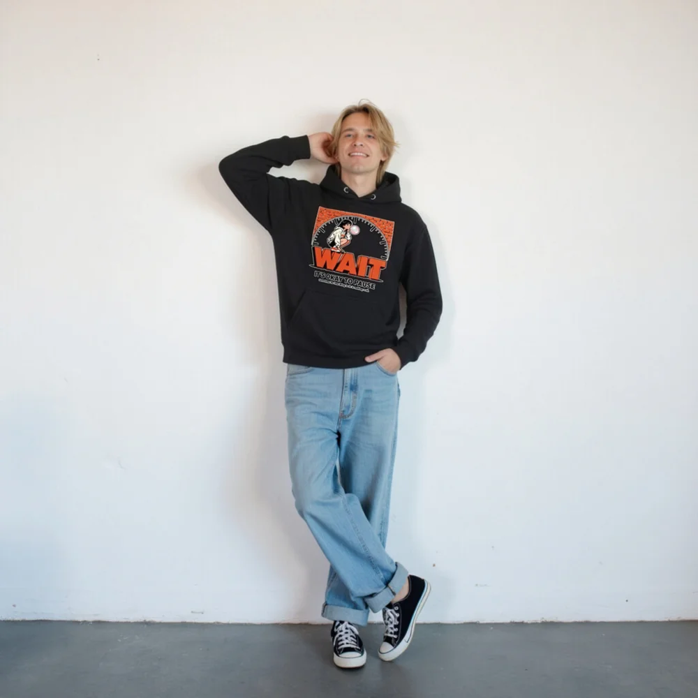 Wait It's Okay to Pause Hoodie – Unisex Premium Pullover - Image 10