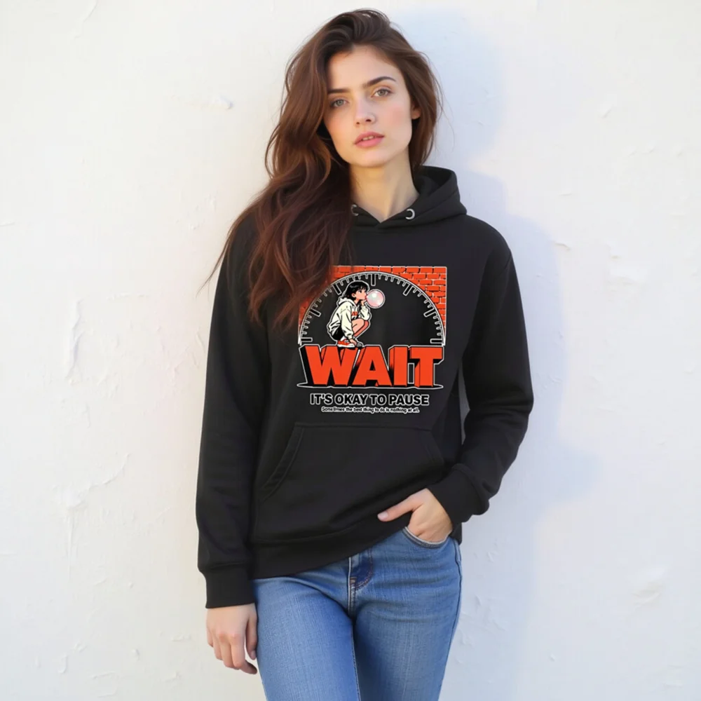 Wait It's Okay to Pause Hoodie – Unisex Premium Pullover - Image 11