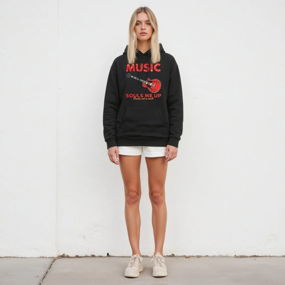 Music Souls Me Up Hoodie – Unisex Premium Pullover Sweatshirt - Image 5