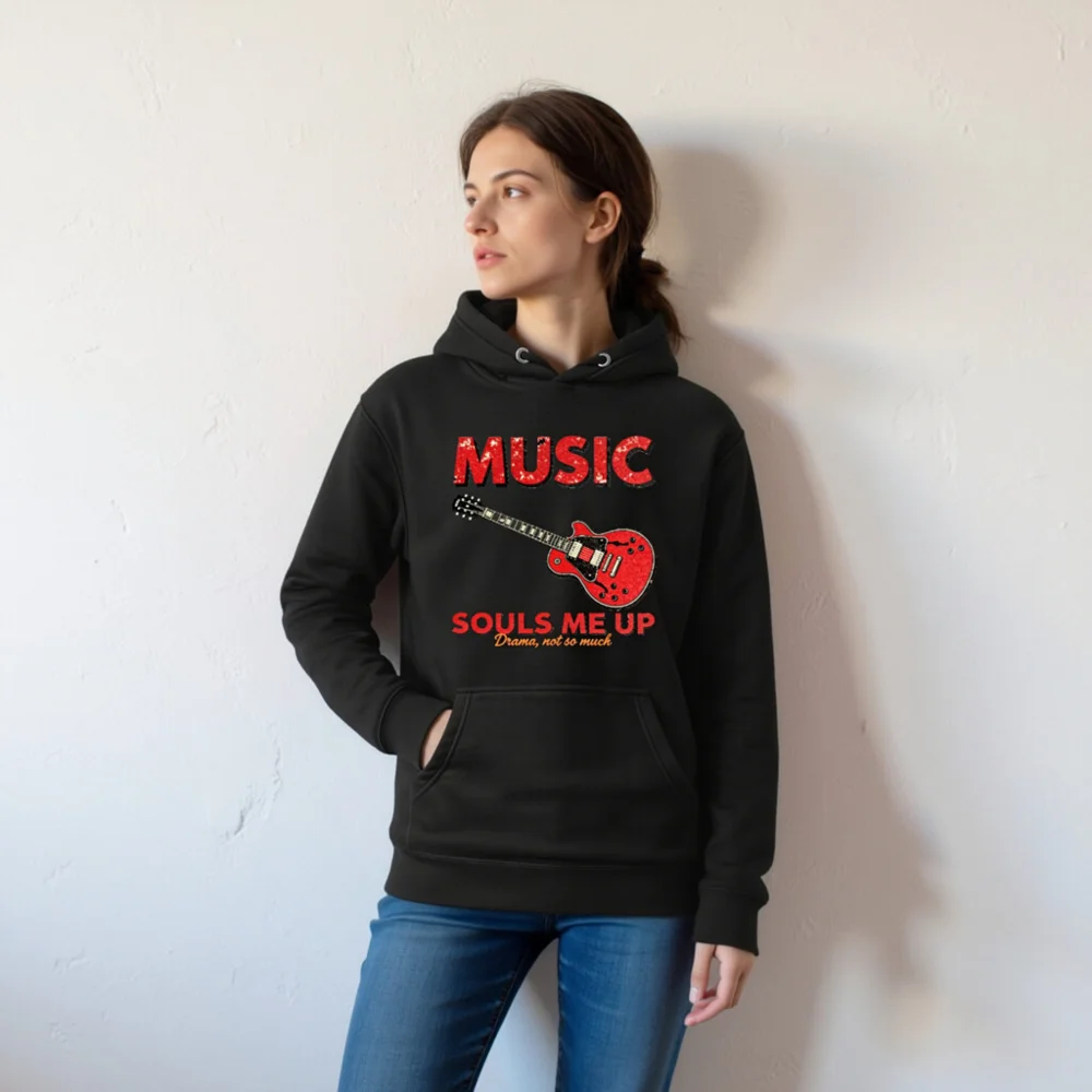 Music Souls Me Up Hoodie – Unisex Premium Pullover Sweatshirt - Image 6