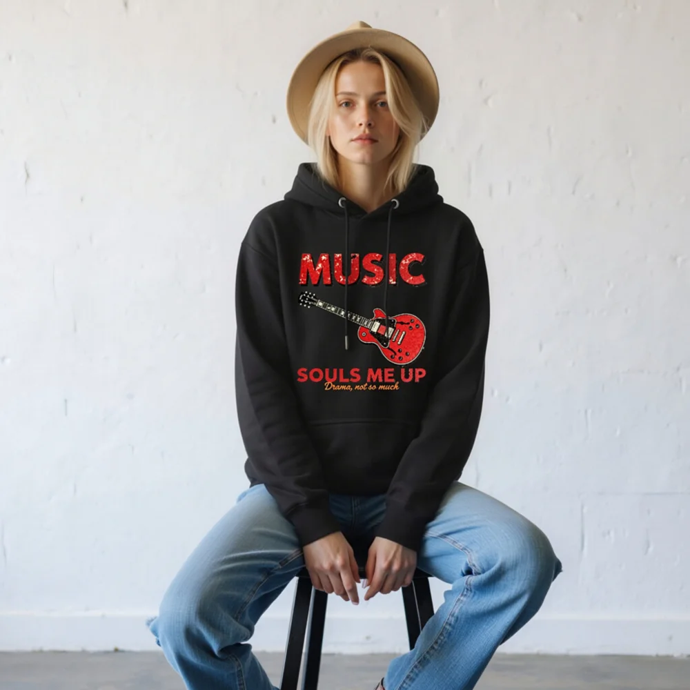 Music Souls Me Up Hoodie – Unisex Premium Pullover Sweatshirt - Image 9