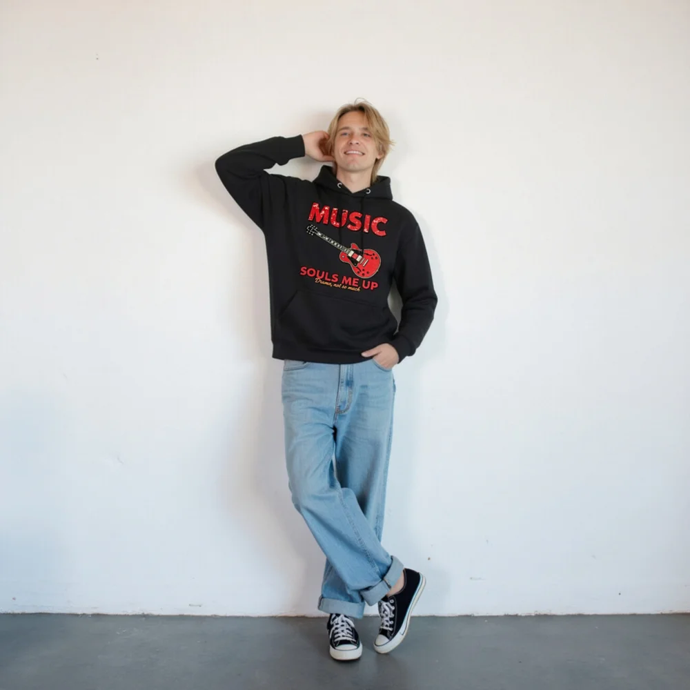 Music Souls Me Up Hoodie – Unisex Premium Pullover Sweatshirt - Image 10