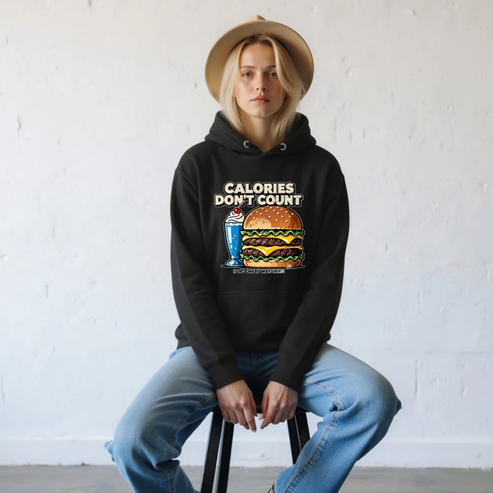 Calories Don't Count Hoodie – Unisex Premium Pullover Sweatshirt - Image 9