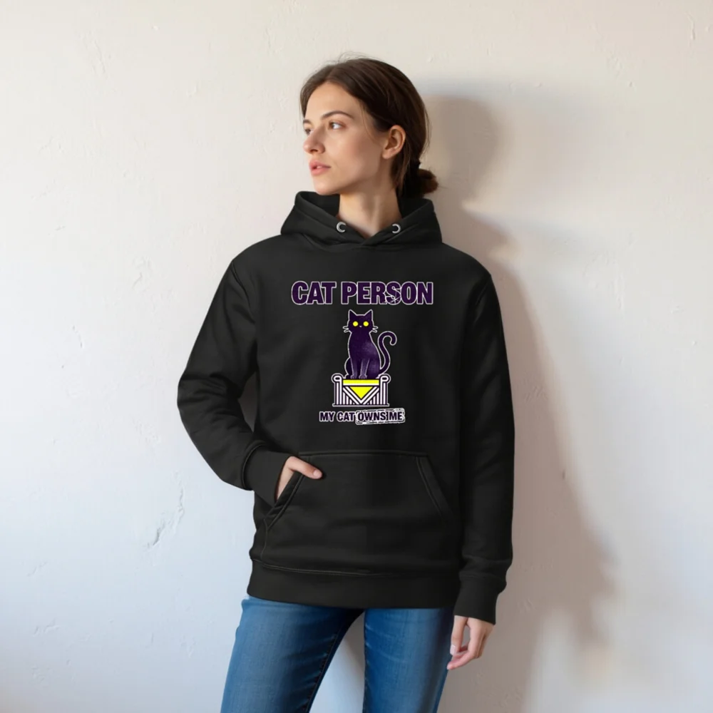 Cat Person Hoodie – Unisex Premium Pullover with Funny Cat Design - Image 6