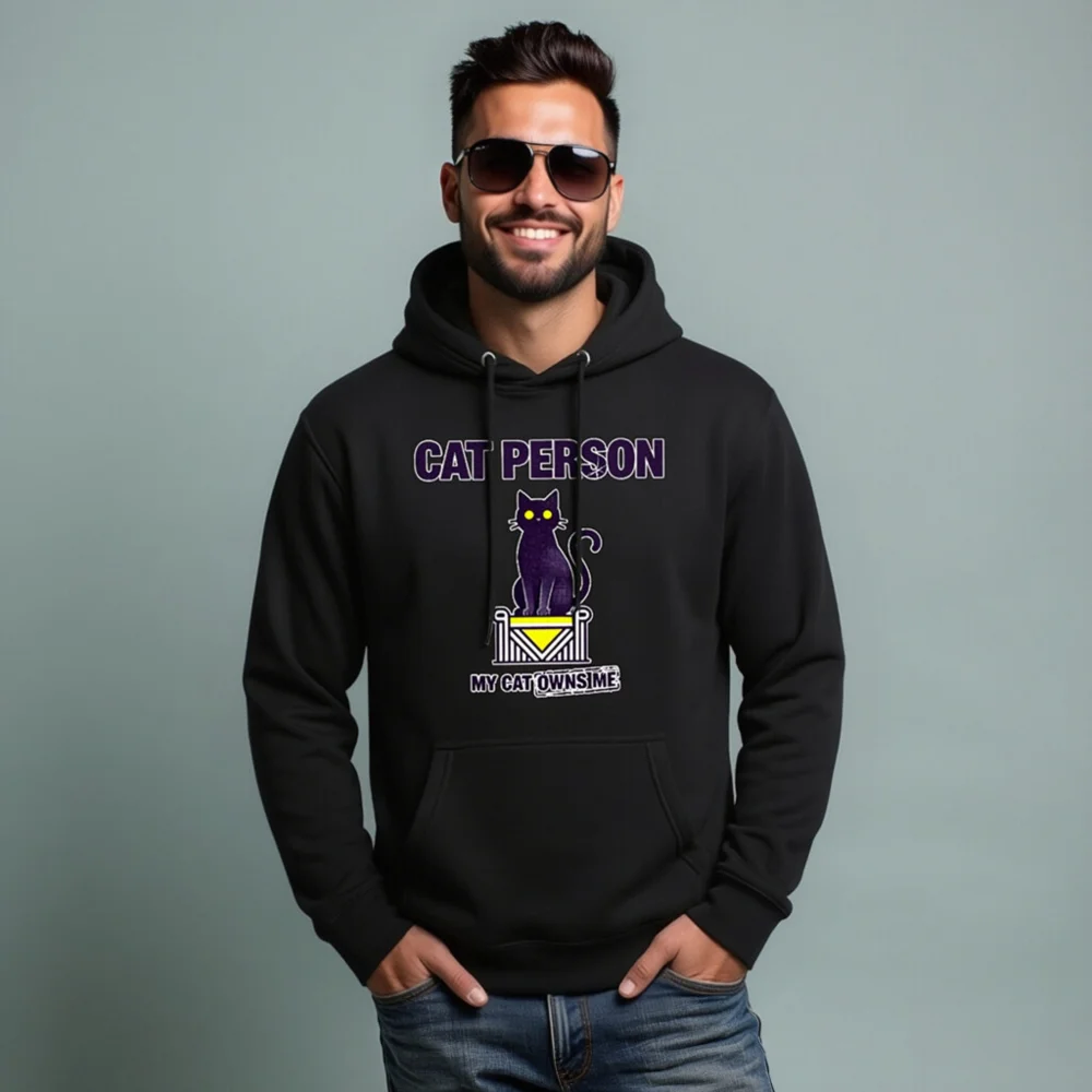 Cat Person Hoodie – Unisex Premium Pullover with Funny Cat Design - Image 7