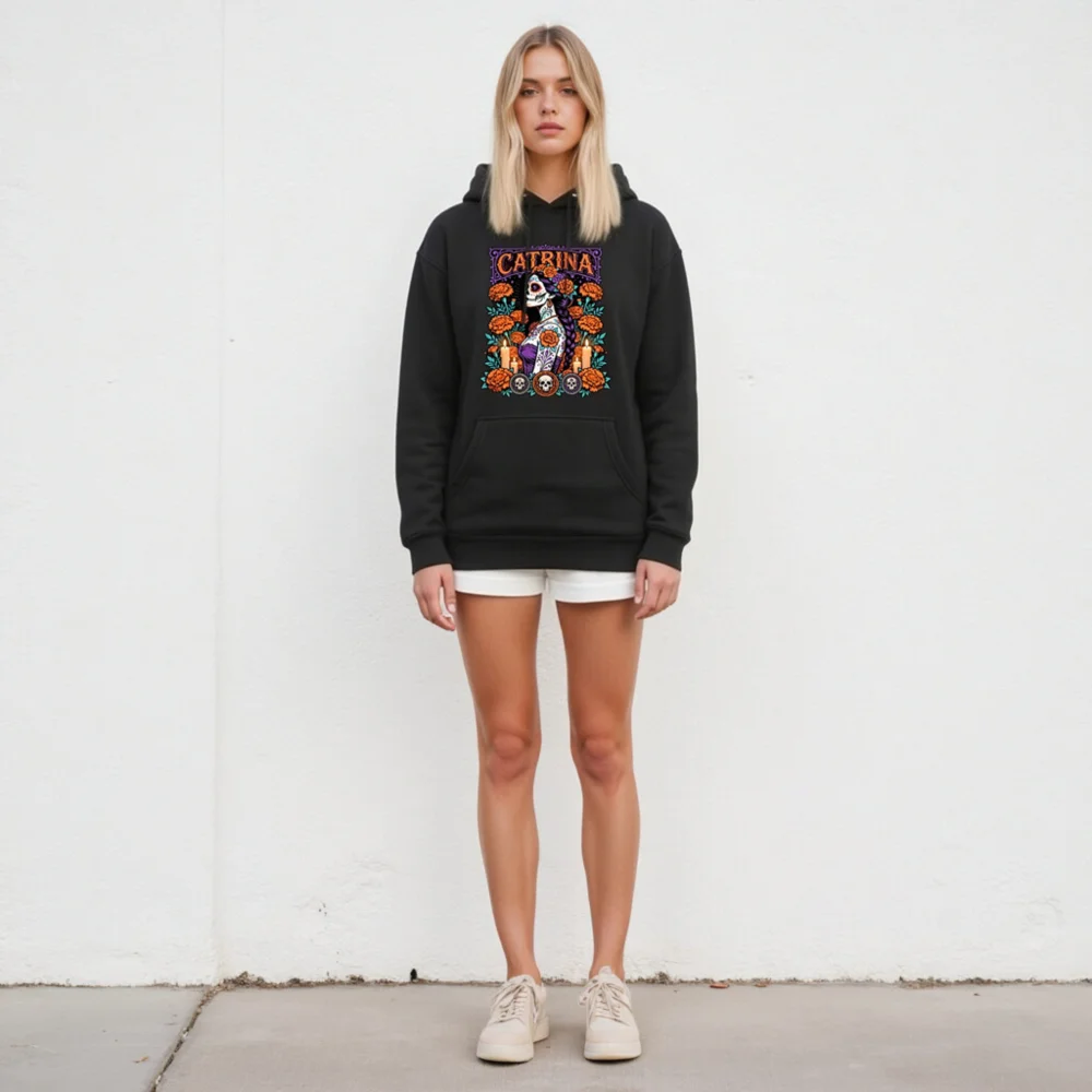 Catrina Day of the Dead Hoodie – Unisex Premium Pullover - Image 5