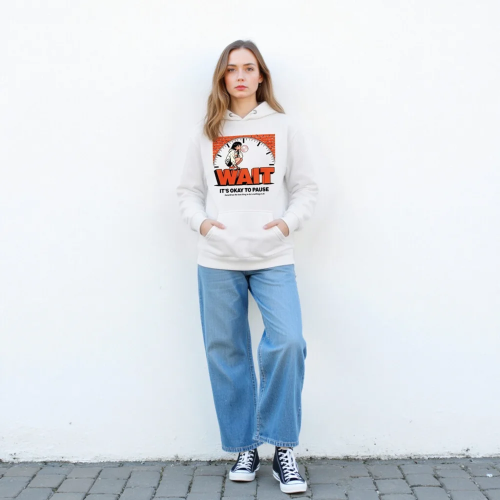 Wait It's Okay to Pause Hoodie – Unisex Premium Pullover - Image 4