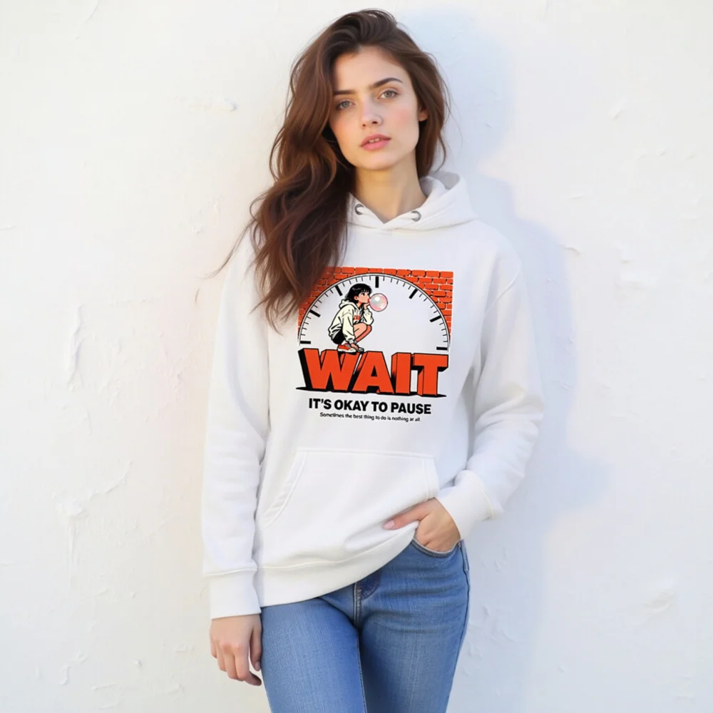 Wait It's Okay to Pause Hoodie – Unisex Premium Pullover - Image 11