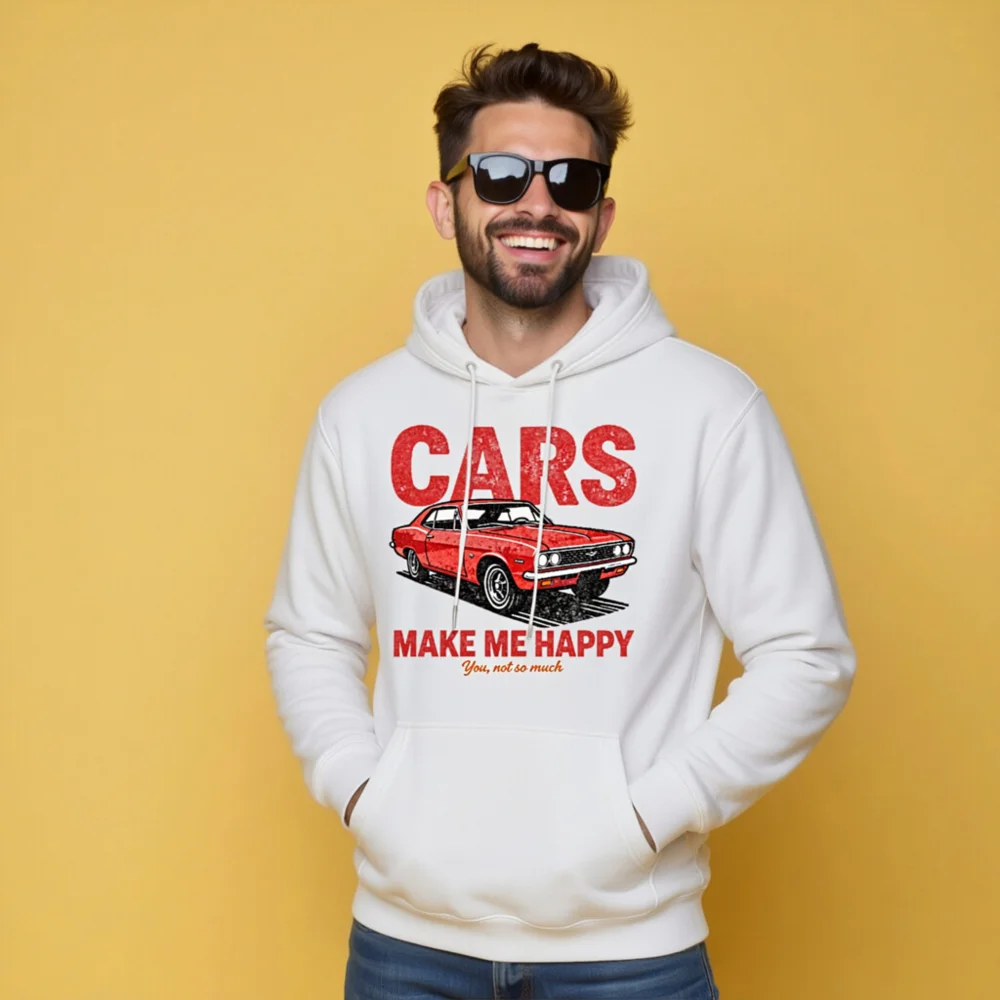 Cars Make Me Happy Hoodie – Unisex Premium Pullover Sweatshirt - Image 10