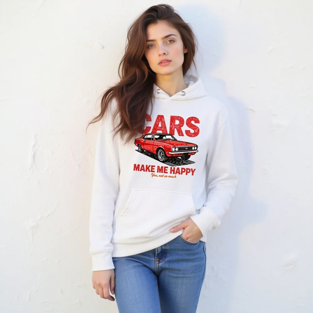 Cars Make Me Happy Hoodie – Unisex Premium Pullover Sweatshirt - Image 11