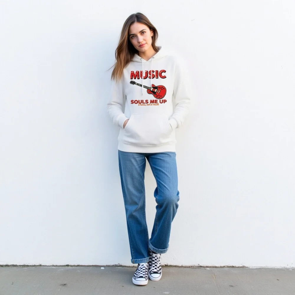 Music Souls Me Up Hoodie – Unisex Premium Pullover Sweatshirt - Image 3