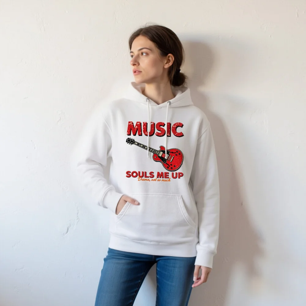 Music Souls Me Up Hoodie – Unisex Premium Pullover Sweatshirt - Image 6