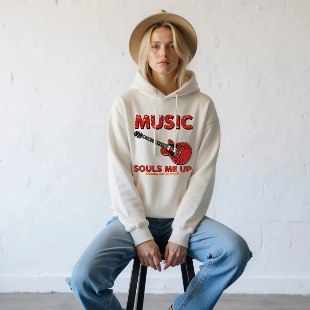 Music Souls Me Up Hoodie – Unisex Premium Pullover Sweatshirt - Image 9