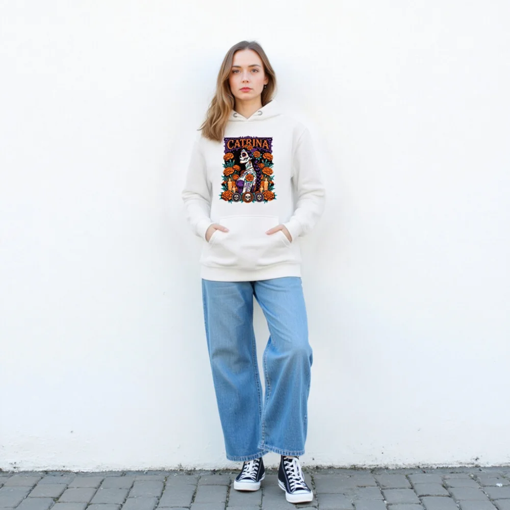 Catrina Day of the Dead Hoodie – Unisex Premium Pullover - Image 4