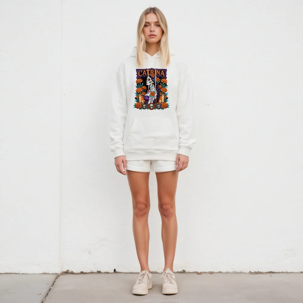 Catrina Day of the Dead Hoodie – Unisex Premium Pullover - Image 5