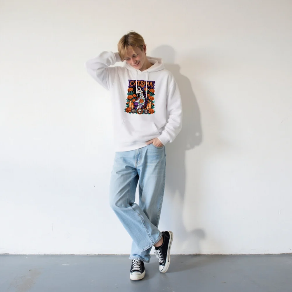 Catrina Day of the Dead Hoodie – Unisex Premium Pullover - Image 7
