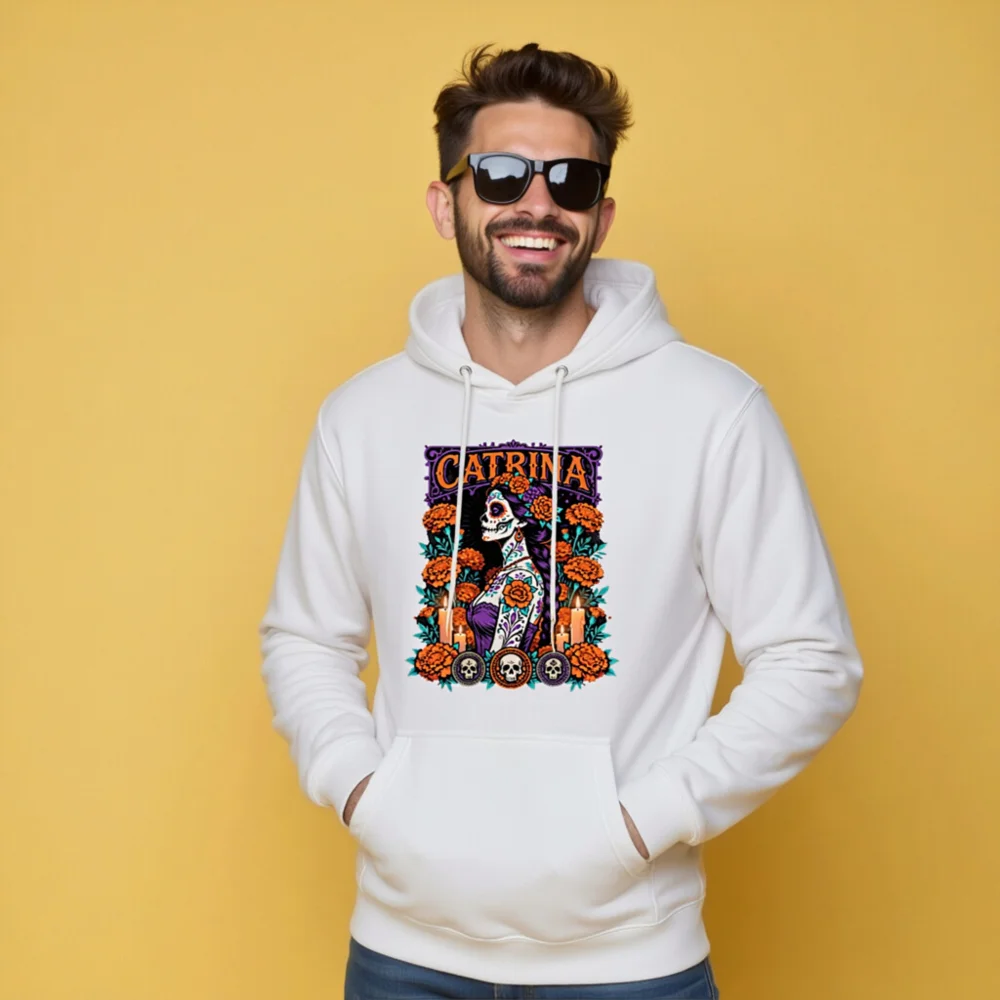 Catrina Day of the Dead Hoodie – Unisex Premium Pullover - Image 10