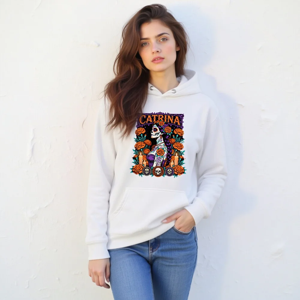 Catrina Day of the Dead Hoodie – Unisex Premium Pullover - Image 11