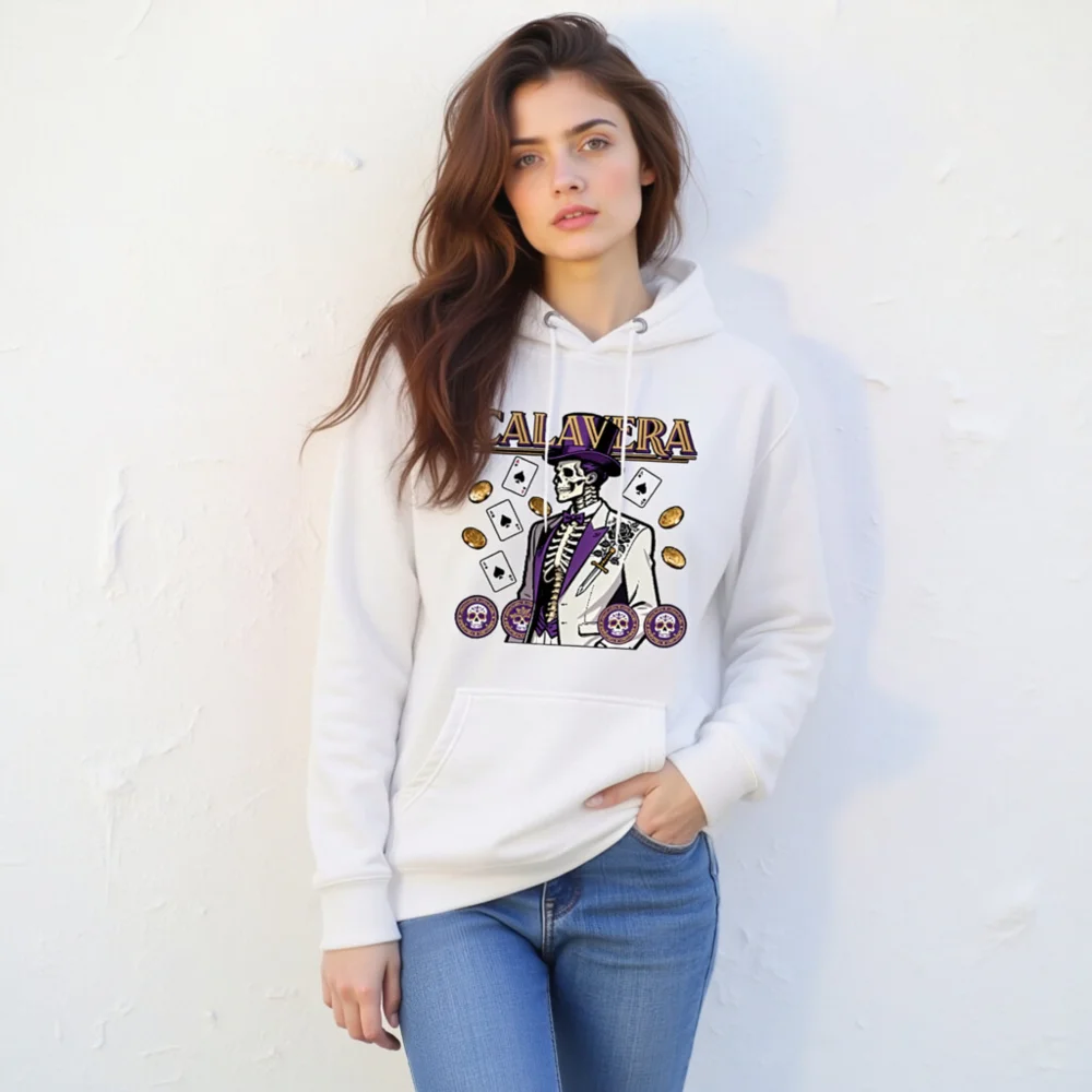 Calavera Skeleton Hoodie – Unisex Premium Pullover Sweatshirt - Image 11