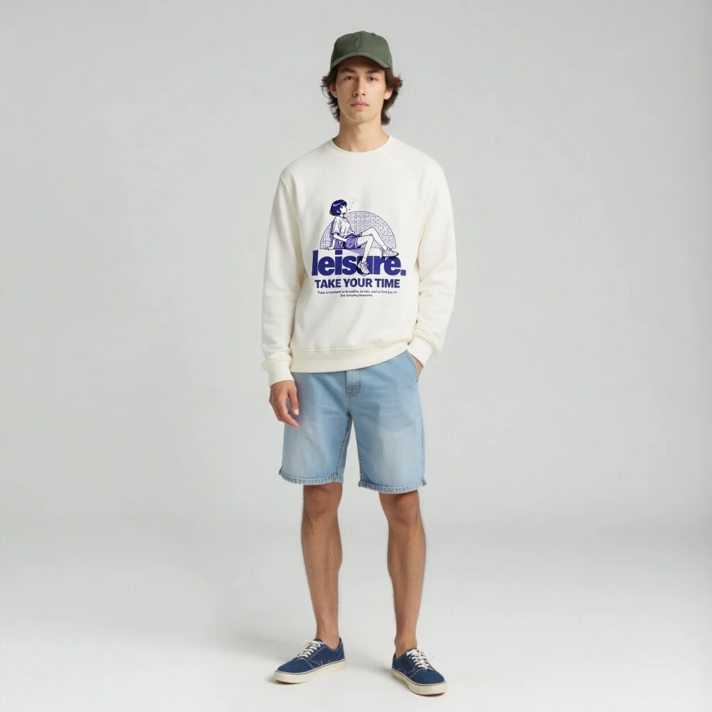 Leisure Unisex Organic Cotton Sweatshirt – Take Your Time - Image 3
