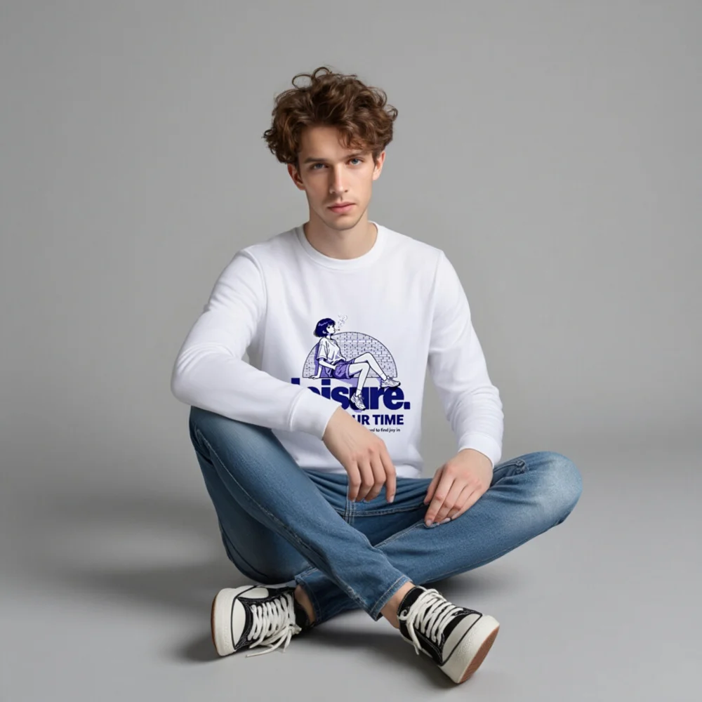 Leisure Unisex Organic Cotton Sweatshirt – Take Your Time - Image 4