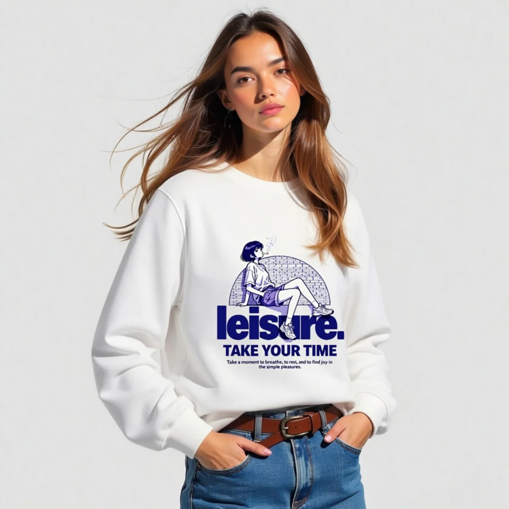 Leisure Unisex Organic Cotton Sweatshirt – Take Your Time - Image 5