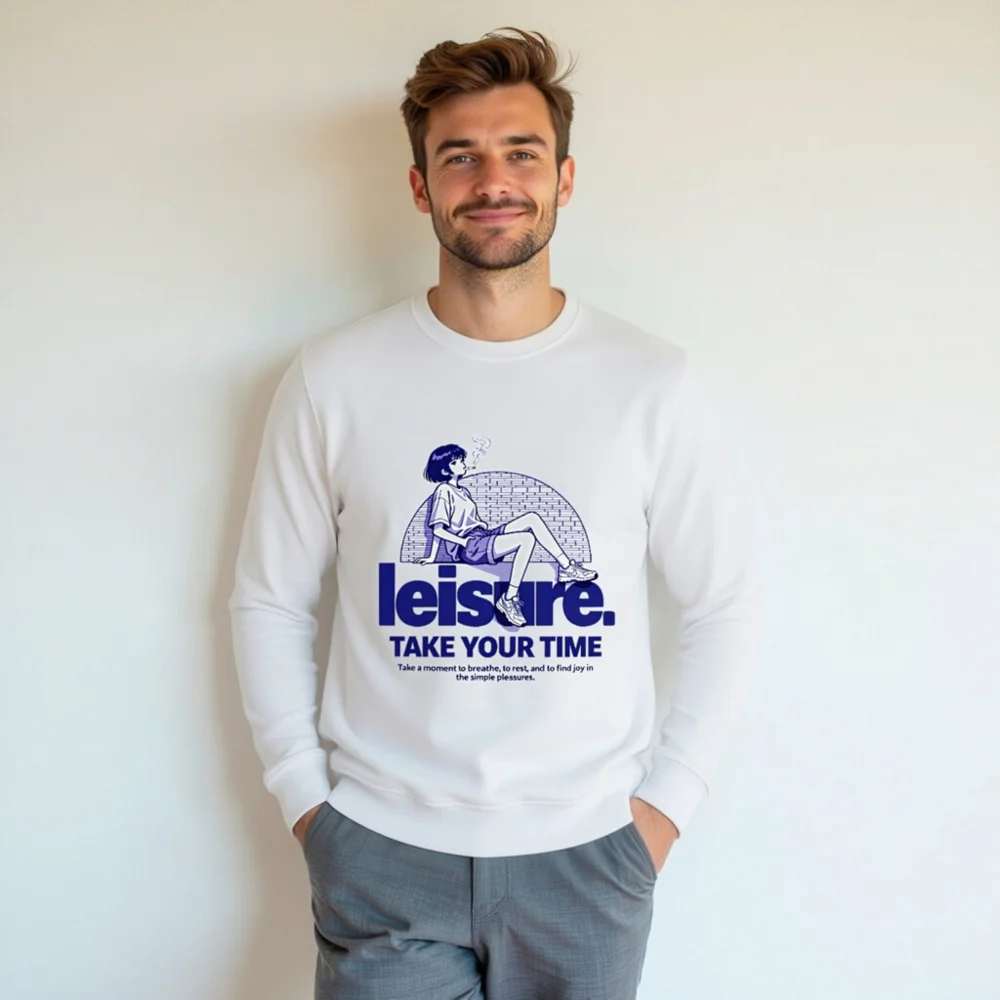Leisure Unisex Organic Cotton Sweatshirt – Take Your Time - Image 7